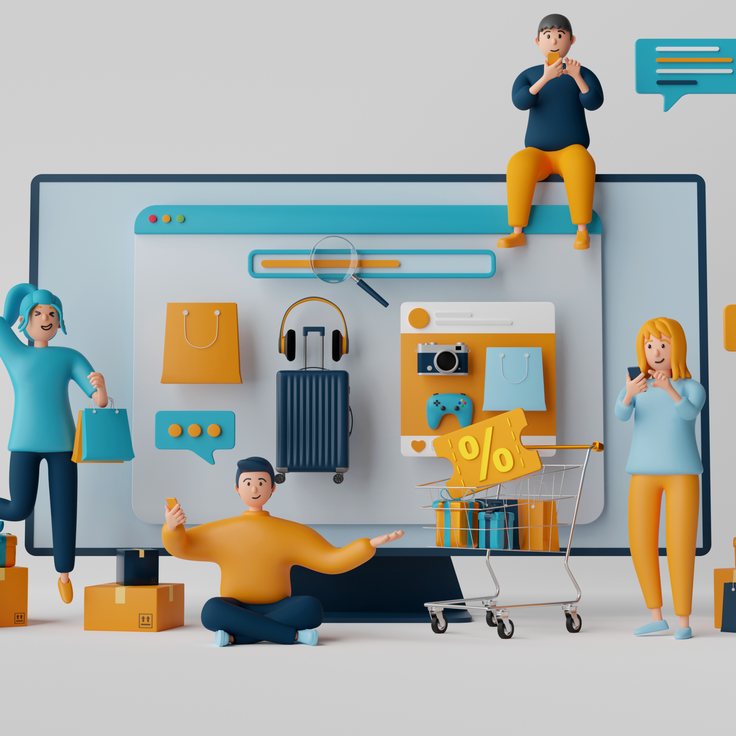 Online shop listings displaying products for sale.