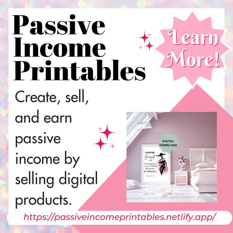 Square banner for Passive Income Printables Ad